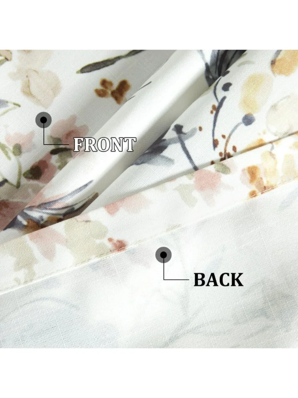 Watercolor Flower Print Kitchen Valance Curtain, 52x14 Window Treatment Panel